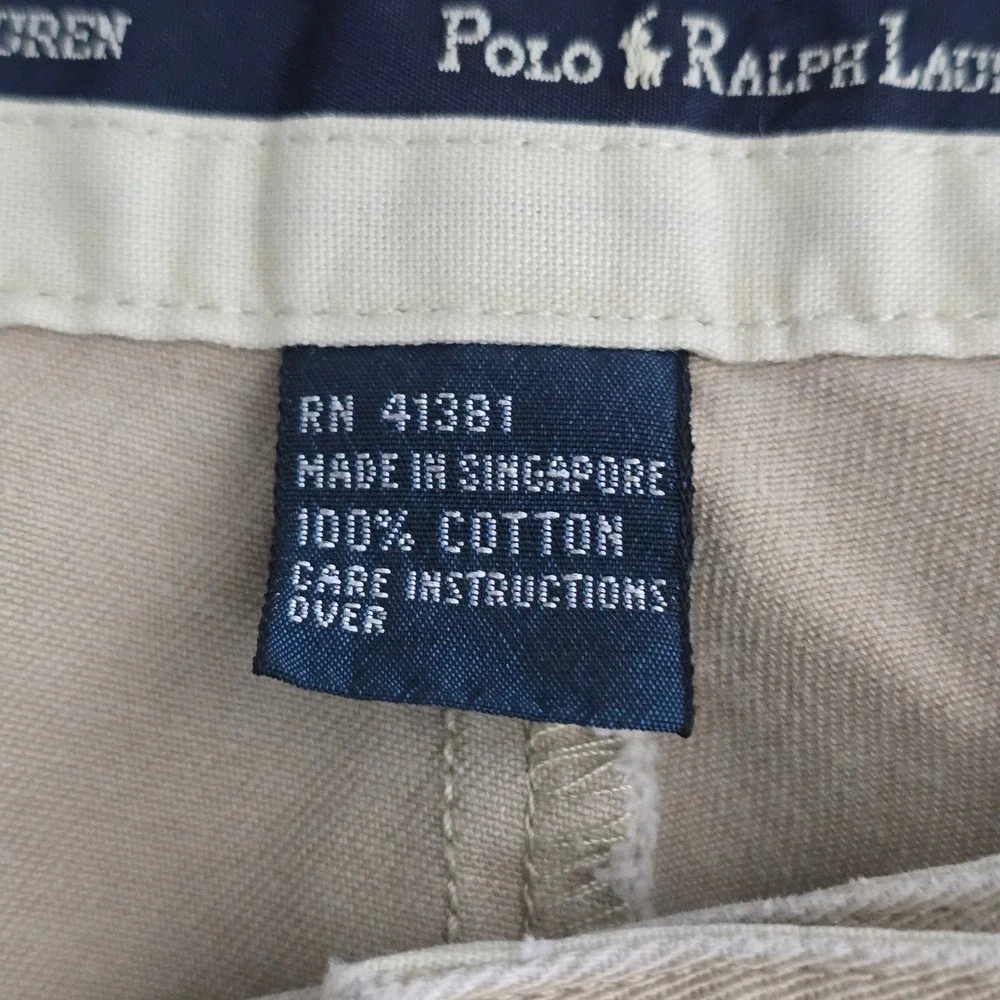 Polo Ralph Lauren Andrew Pant Mens 36x30 Tan Khaki Pleated Cotton Chino Trousers